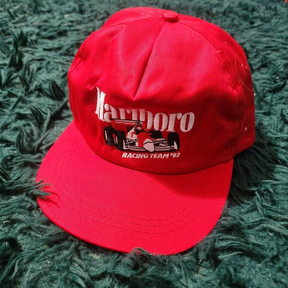 Vintage Marlboro Racing Team ’92 Hat Red Formula One Embroidered Snapback Cap - Picture 2 of 6